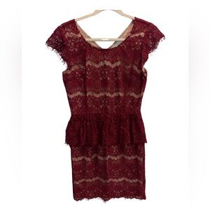 ANTHROPOLOGIE Maeve Lace Dress in Wine/Bordeaux. Worn once. Originally $148
